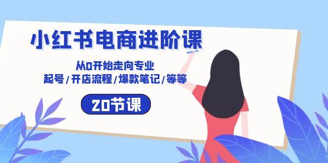小红书电商进阶课：从0开始走向专业 起号/开店流程/爆款笔记/等等(20节